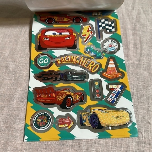 Cars the Movie Lightning McQueen Kachow Stickers HUGE GLITTER STICKERS NEW - Picture 4 of 15